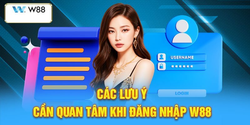 Một số lưu ý thường gặp khi tiến hành đăng nhập W88